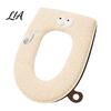 Winter Warm Toilet Seat Cover Zippered with Handle, Soft Jacquard Suede Hygienic Lifter Mat, Cartoon Pattern Washable Bathroom Pad for Most