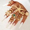 Bohemian Starfish Ring Set, Geometric Hollow Sun Flower Ring Ring for Women