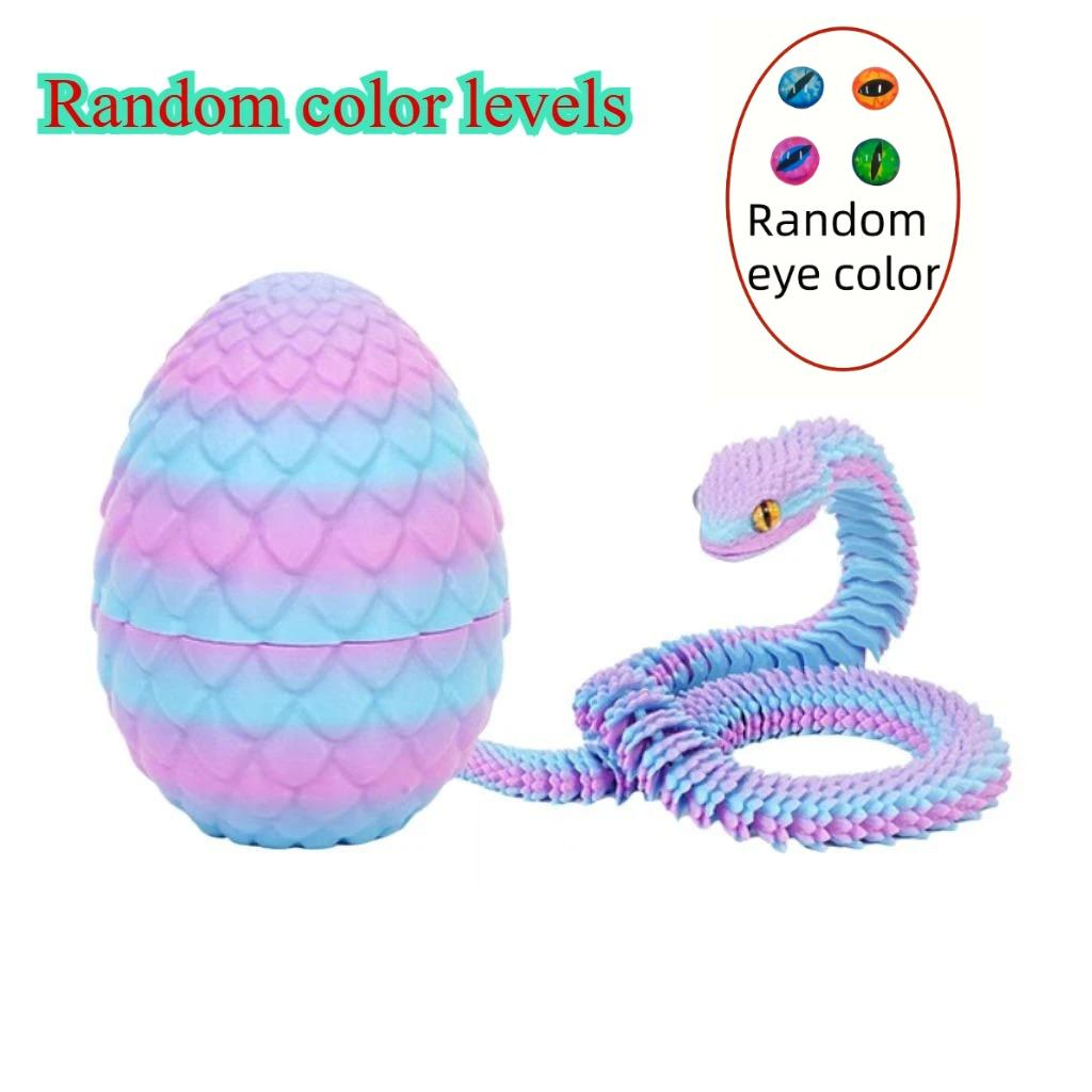 3D Printed Snake Egg and Dragon Egg Toys Fully Articulated Snake Dragon Collection Surprise Simulation Toy Decoration
