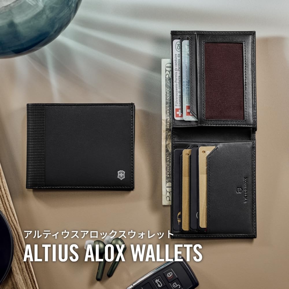 Altius Alox Bifold Wallet Wallet Leather Folding Wallet Bifold Brand Wallet Card Case Black 611570 [Victorinox] Men's