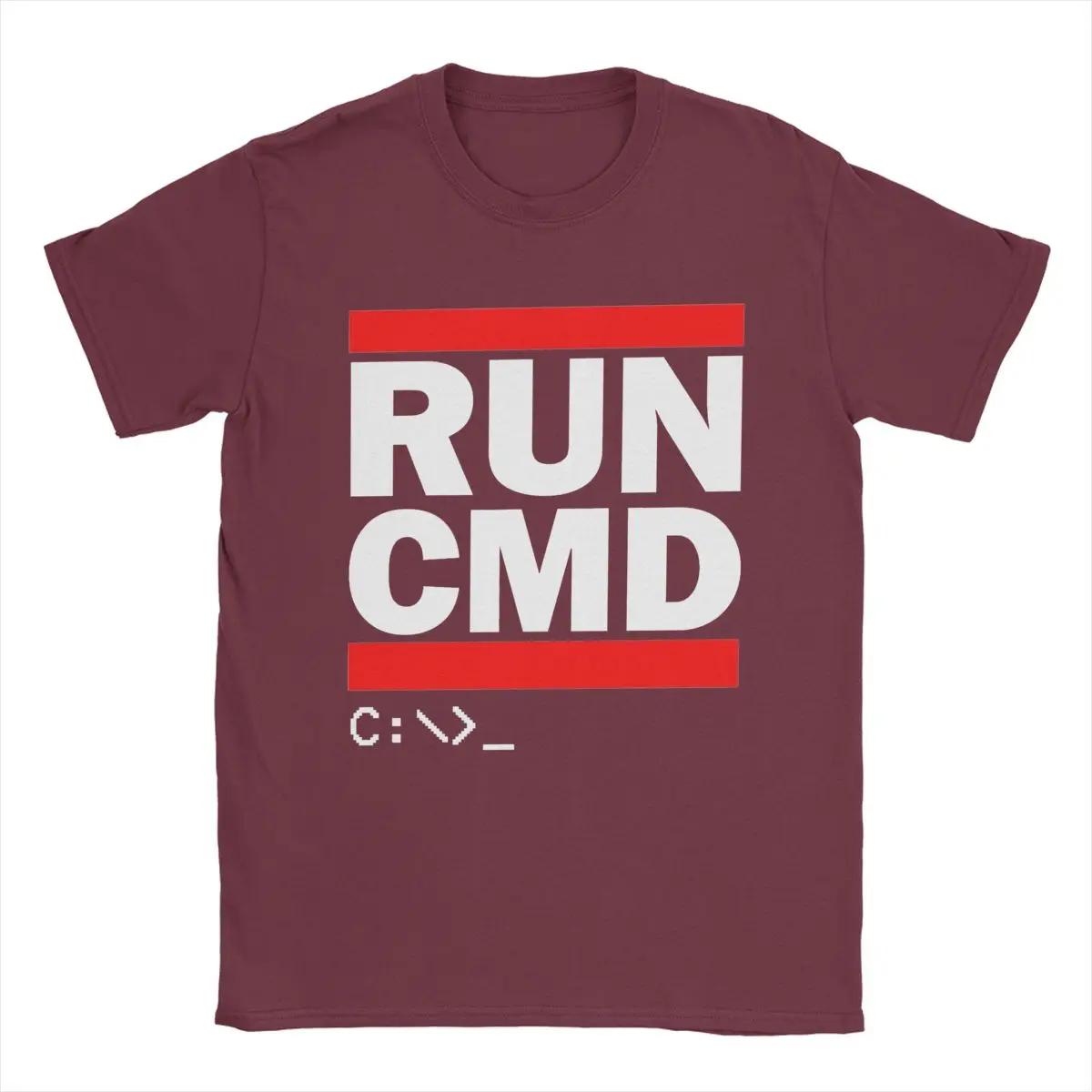 

Футболки Run Cmd для мужчин, забавные хлопковые футболки с круглым вырезом и коротким рукавом, оригинальные топы XXXXXL