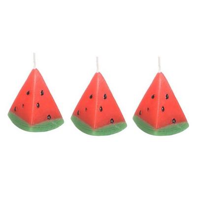 Wassermelonenförmige Kerze (Packung mit 3)
