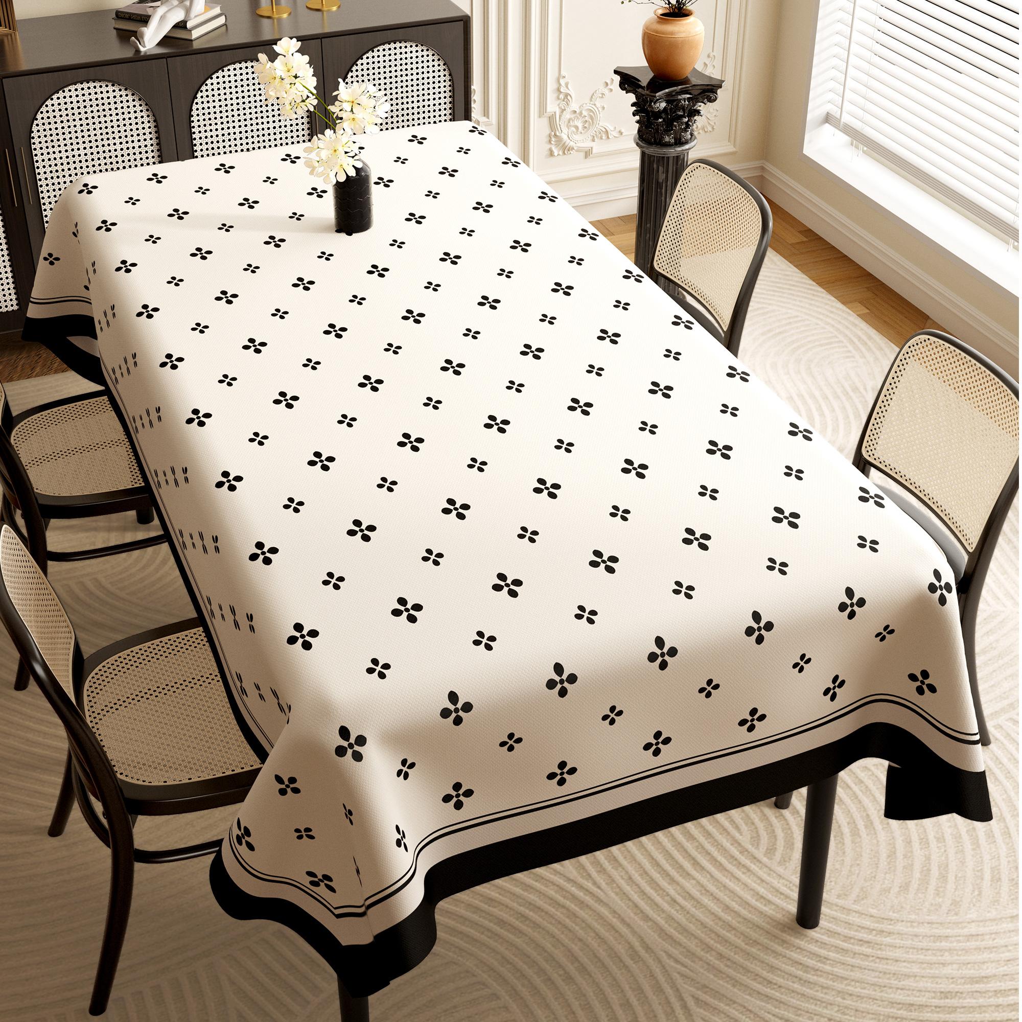 Dining table tablecloth waterproof and oil-proof leave-in pvc dining mat light luxury high-end desktop tablecloth dining