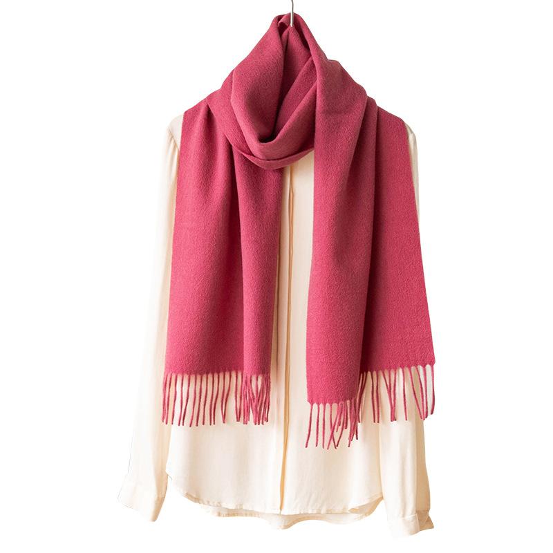 Einfarbiger Wollschal Damen Winterwollschal High-End Partnerlook Quastenschal