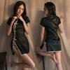 2022 Retro Cheongsam Dress Uniform High Slit Retro Chinese Style Sexy Lingerie Qipao Dress Female Erotic Dresses Cosplay Costume