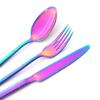 6Pcs Gold Cutlery Set Stainless Steel Dinnerware Set Knife Dessert Fork Coffee Spoon Tableware Family Kitchen Flatware Silverware