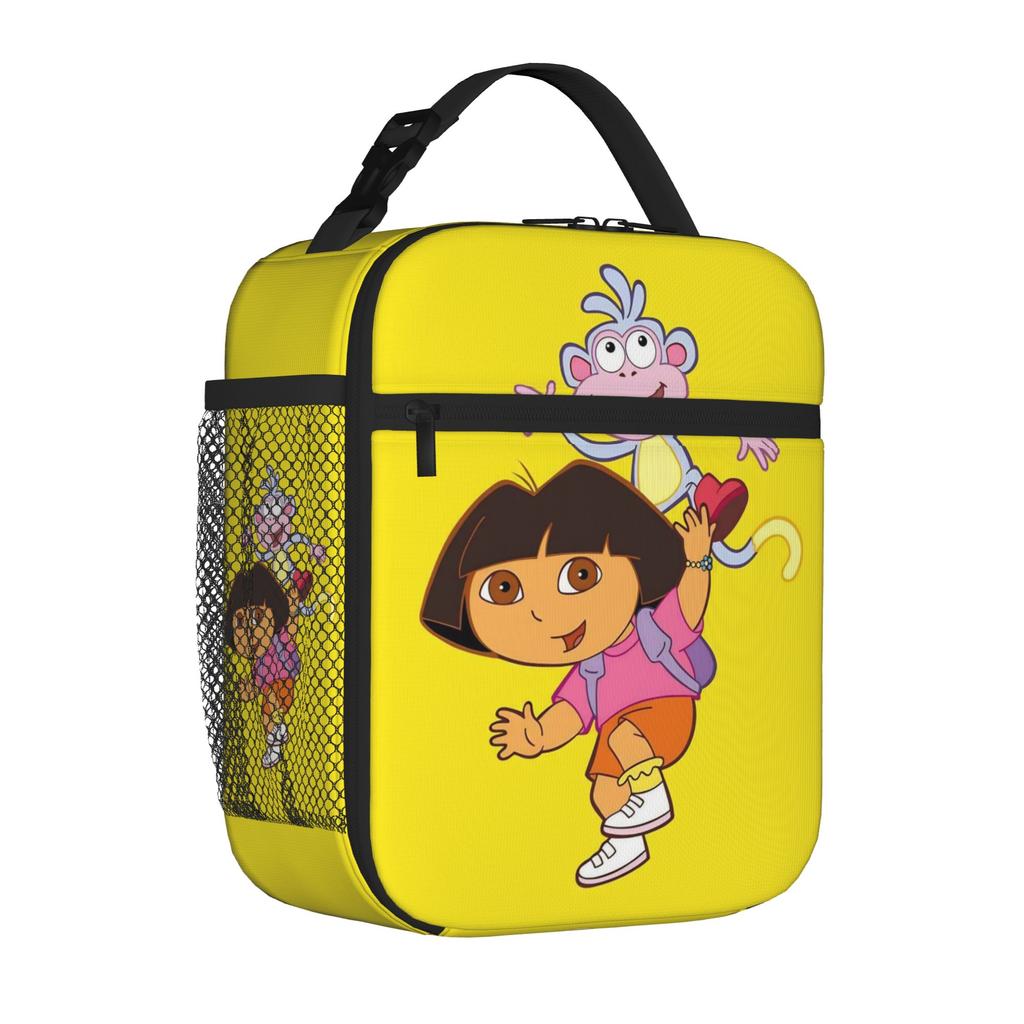 D-Doras Friends Boots Monkey Portable Thermal Cooler Bag Cartoon Reusable Insulated Lunch Bags Multifunction Container Box