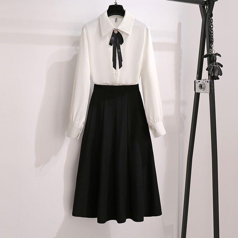 2026 Spring/Autumn Women's Korean Style Suit: Elegant Shirt & Skirt Two-Piece Set