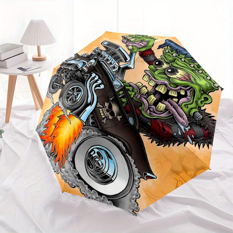 Rat Fink Dragster Automatic Opening and Closing Umbrella - Suitable for Various Occasions, Outdoor Activities, Lightweight and Durable Autom