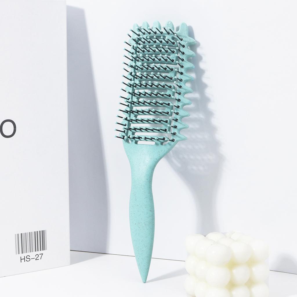 1pc portable hollow comb - nylon bristles, comfortable grip with ABS plastic handle, easy to style,Special for real hair wigs