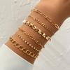 VKME Hot Sale Double-Layered Cuban Chain Bracelet Set Punk Style with Thick Gold-Plated Bands for Men Women Hip Hop Jewelry
