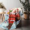 Tuniu Cute Santa Claus Winter Fleece Blanket for Sofa Bed Room Throw Warm Cozy Gift