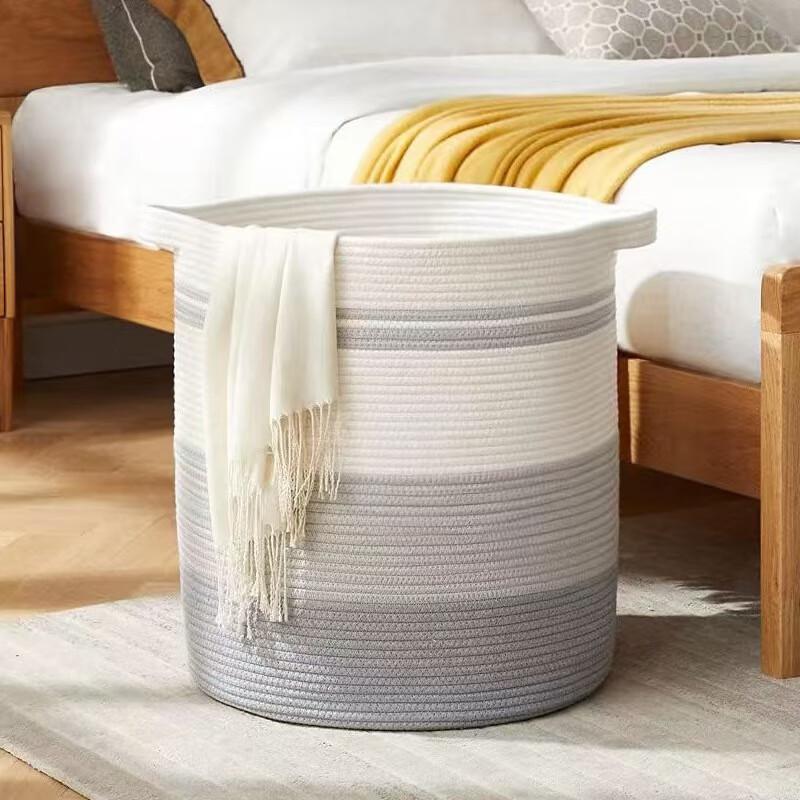 Miflame Large Cotton Rope Laundry & Storage Basket