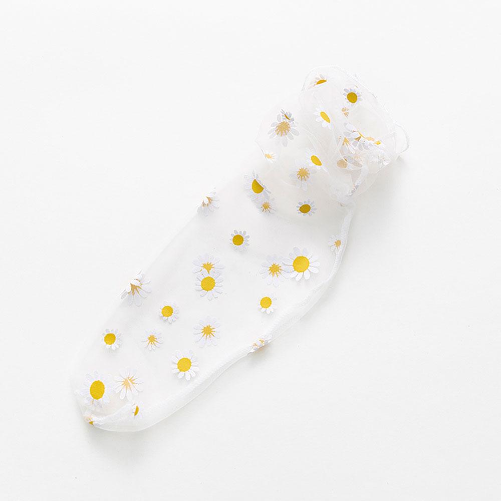 Femmes Transparent Stockings Sexy Harajuku Mesh Socks Frilly Chiffon Daisy Lace Socks Women
