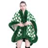 Fashion Scarf Shawl Thickened Plaid Fur Collar Cape Shawl 0982 #