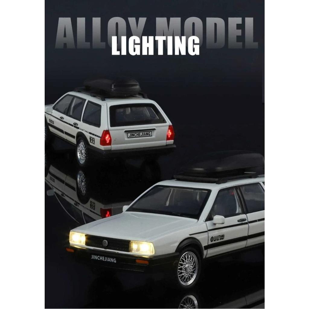 Diecast 1/32 VW SANTANA Wagon Alloy Car Model with Sound Light Children Boy Birthday Gift Toy Vehicles Miniature Voiture
