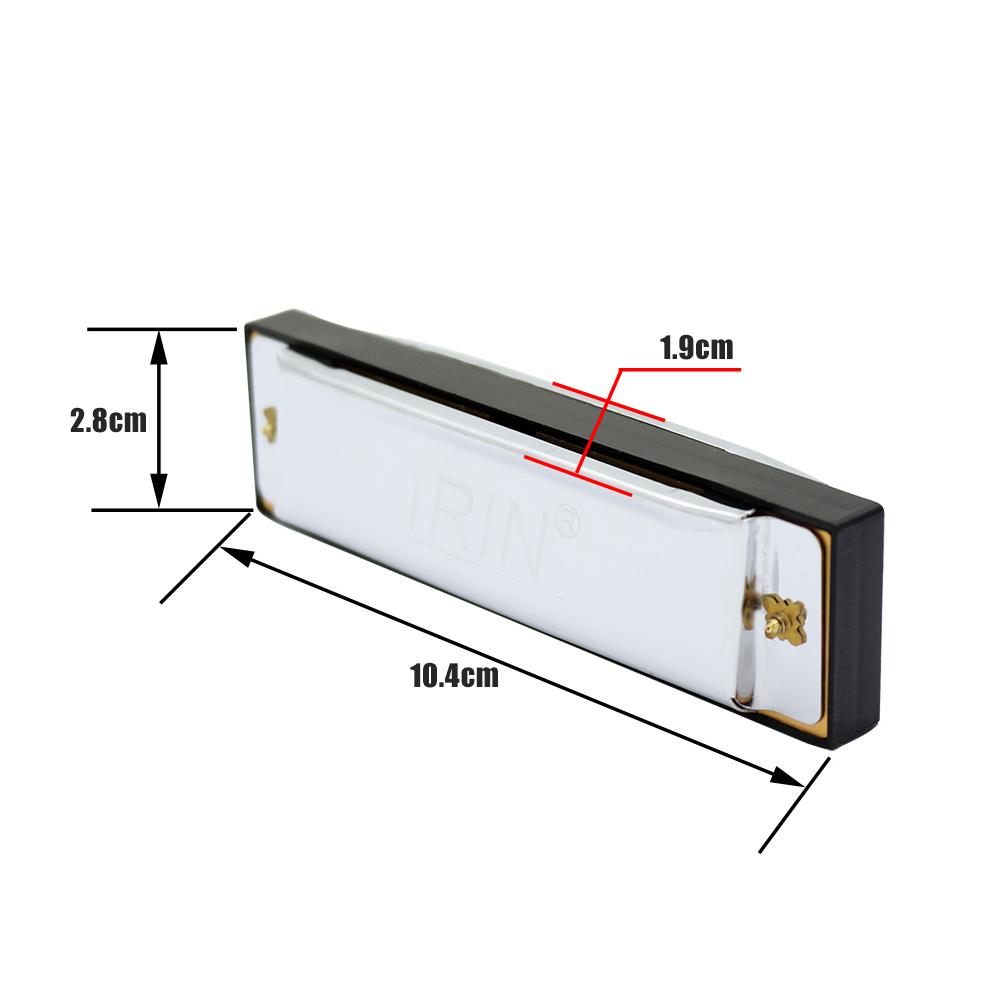 10 Holes 20 Tone Diatonic Blues Harmonica Key of C with Case for Beginner Children Silver