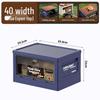 XL Folding Outdoor Storage Box with Wood Lid & Side Opening for Camping & Car Trunk Organization
