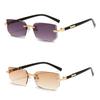 2PCS Retro Rimless Sunglasses New Women's Sun Glasses Frameless Glasses Unisex Freely Paired with Icy Summer Days UV400 Eyewear