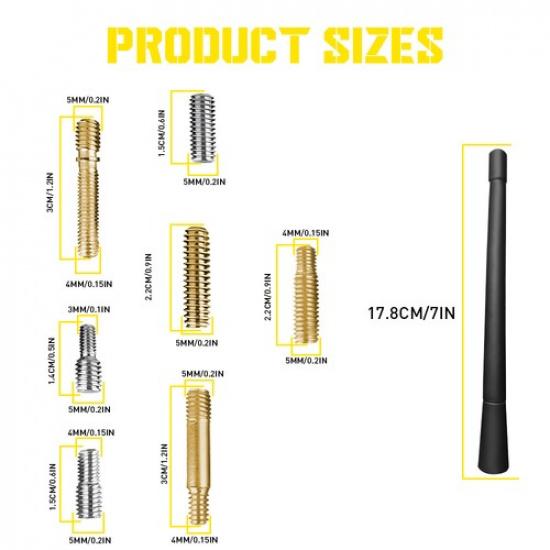 7" Short Black Antenna Mast Radio AM/FM for TOYOTA TUNDRA 2000- Brand New