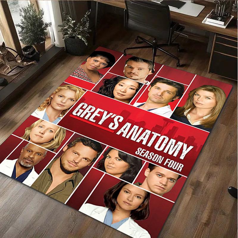 1Pc Grey's Anatomy Print Rug - Home Decoration Carpet For Living Room Bedroom Flooring Computer Chair Area Rug