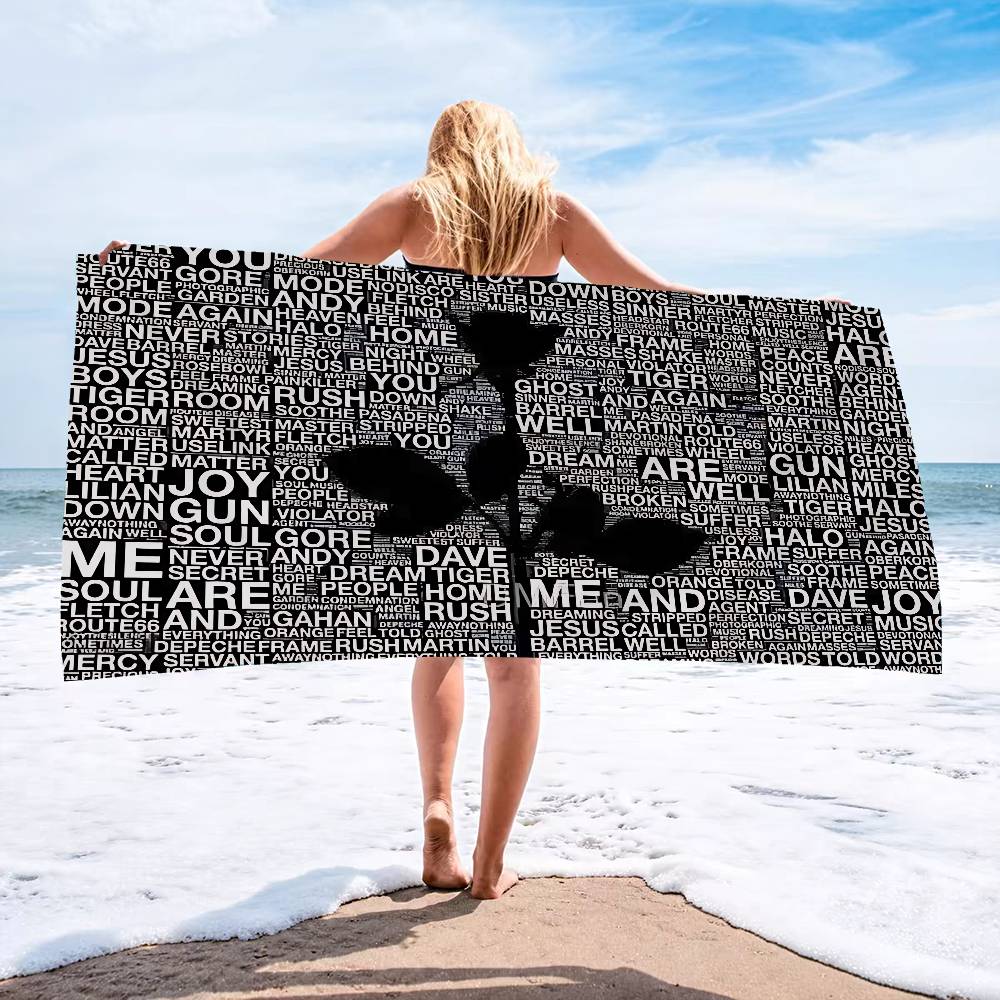 Asciugamano da Spiaggia Rock Elettronico D-Depeche Mode Asciugamani da Bagno Colorati per Ragazza Microfibra Asciugatura Rapida Senza Sabbia Spiaggia Yoga Piscina