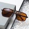 New Fashion Double Beam Polarized Men'S Sunglasses Retro Neutral Driving With Thick Edges Uv400 Sunscreen Sunglasses