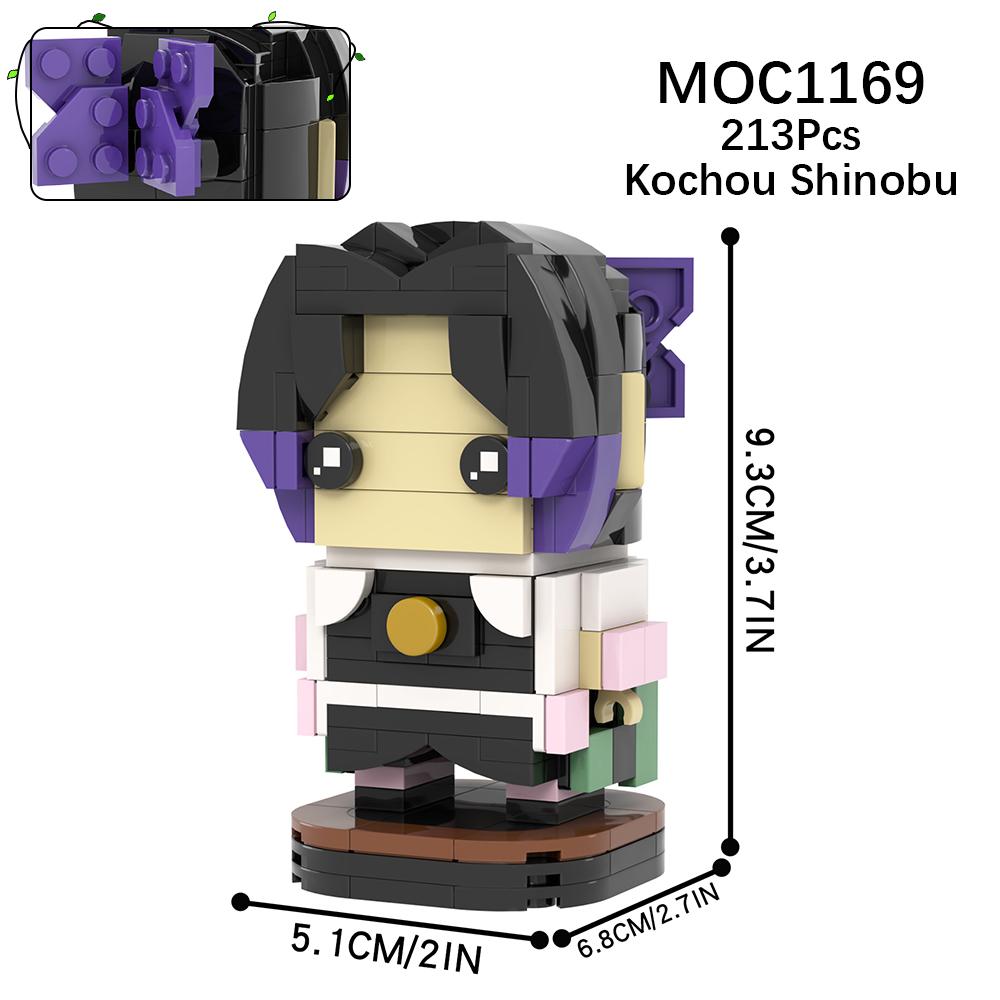 MOC Demon Bricks Anime Figure Slayer Head Tanjirou Mitsuri Inosuke Building Blocks Friends Gift Toys For Children Adult 3D Medol