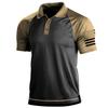 Maglietta POLO casual da uomo, colletto polo, cerniera, manica corta, moda, verde mimetico, uomo