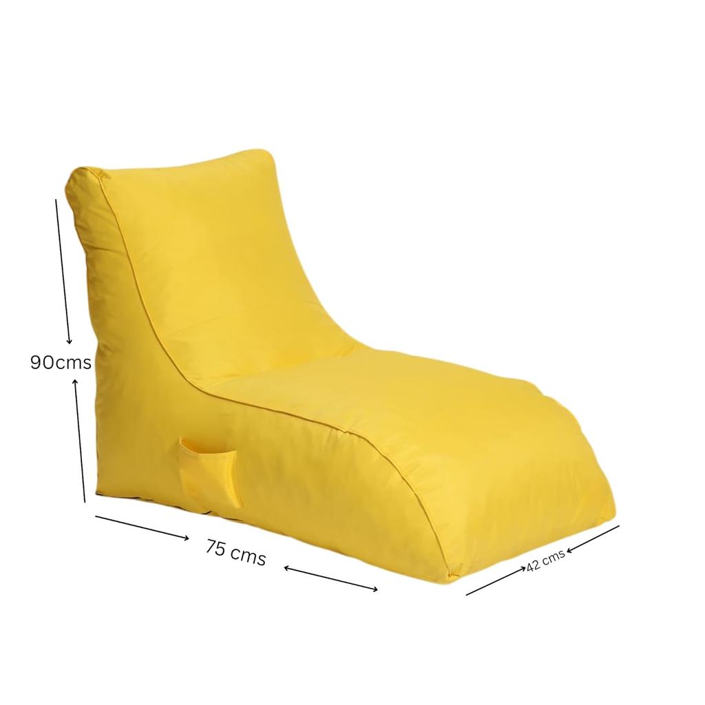 Jumbo Luxury Bean Bag Lounger with Beans Filled (Ready to Use)for Home, Office, Bedroom, Playroom, Living Room, Lounge Seating Color Yellow