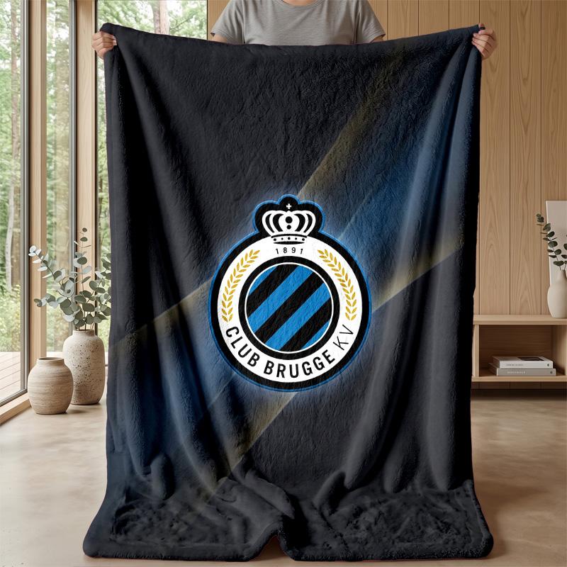 Coperta morbida in pile flanella Club Brugge FC Leggera Accogliente Calda Coperta da lancio per Divano Letto Decorazione Casa