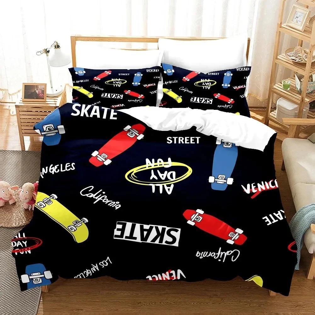 3D Print Scooter Skateboard Fashion Bedding Set Single Twin Double Queen King Cal King Size Bed Linen Set