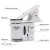 60X Adjustable Focus Pocket Microscope with UV LED Light For Universal Clip Magnifier for Phone and Antique Inspection