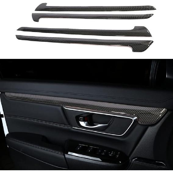 for CRV 2017-2022 Rear Air Condition Vent Outlet Cover Trim Sticker, Carbon Fiber Grain Style Interior Decorative Panel Frame Accessories for Honda