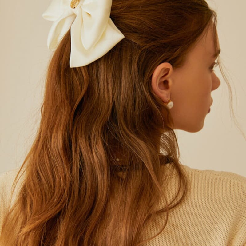 

ANOETIC ANC SATIN RIBBON HAIRPIN_IVORY IVORY
