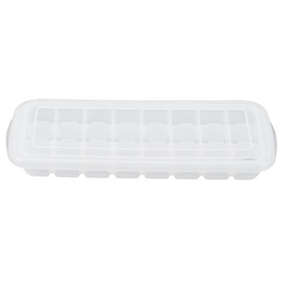 24-Grid Small Cubes Silicone Ice Tray with PP Lid Silicone Ice Mold for Home KitchenWhite
