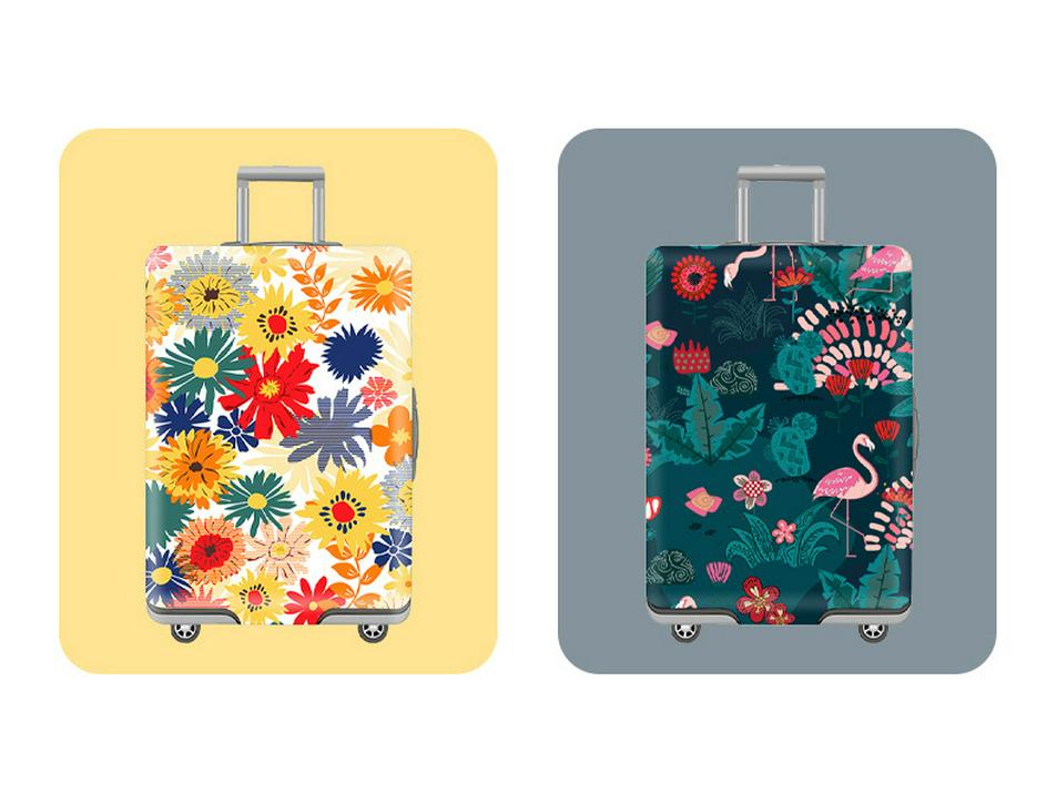 Elastiskt bagageskydd med logotryck: Slitstarkt, Förtjockat, Damm- och repkänsligt skydd för resväskor