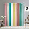 2PC Home Decoration Curtains With Geometric Stripes Background And Rod Pocket Curtains, Suitable For Kitchens, Cafes, Living