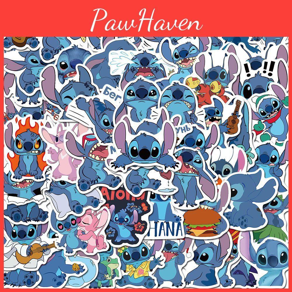 Lilo Stitch 50pcs Stickers Waterproof Diy Laptop Skateboard Bike Decals Luggage
