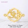 2/4/6Pcs Brass Charms Connectors 18K Gold Plated Connectors For Bracelets Findings,Jewelry Connectors,DIY Jewelry Accessories