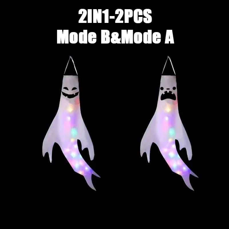 Scary Ghost Windsock LED Lighting Ghost Pendant Hanging Ghosts Ghost Festival Venue Decoration Props Halloween Party Decoration