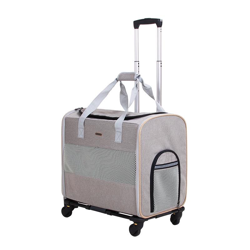 Large Capacity Pet Travel Cage: Breathable Trolley Bag for Cats & Dogs