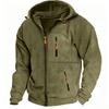 Men's Winter Color Hooded Zip-Up Sweatshirt with - Pockets for Daily Wear