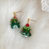 Childlike Christmas Bow Tree Earrings - Creative Handmade Style for Women