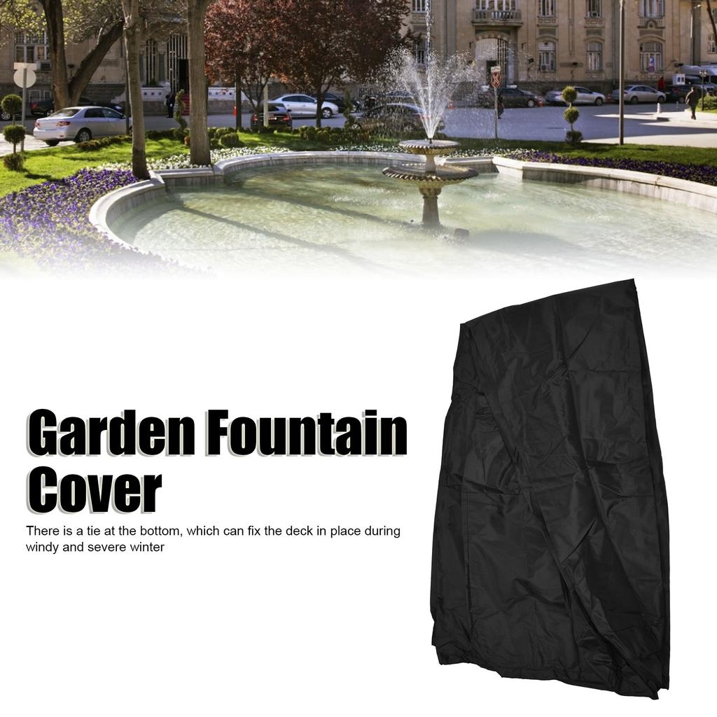 Garden Fountain Cover 210D Silver Coated Oxford Cloth Waterproof Statue  ive Cover for Outdoor Patio
