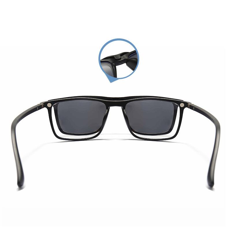 6 In 1 Custom Men Optical Magnetic Sunglasses Magnet Clip On Sunglasses Polaroid Clip On Sun Glasses