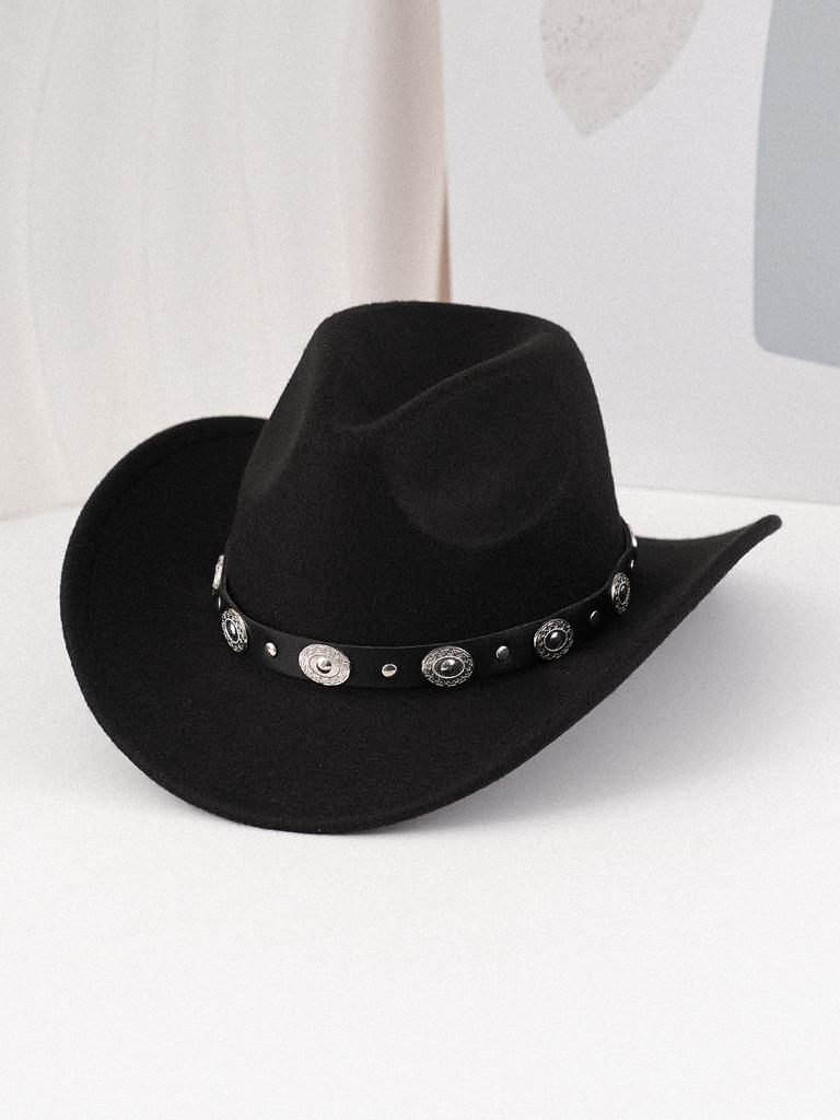 Classic cowboy hat retro jazz hat ethnic woolen top hat felt hat retro imitation sheep hat jazz hat