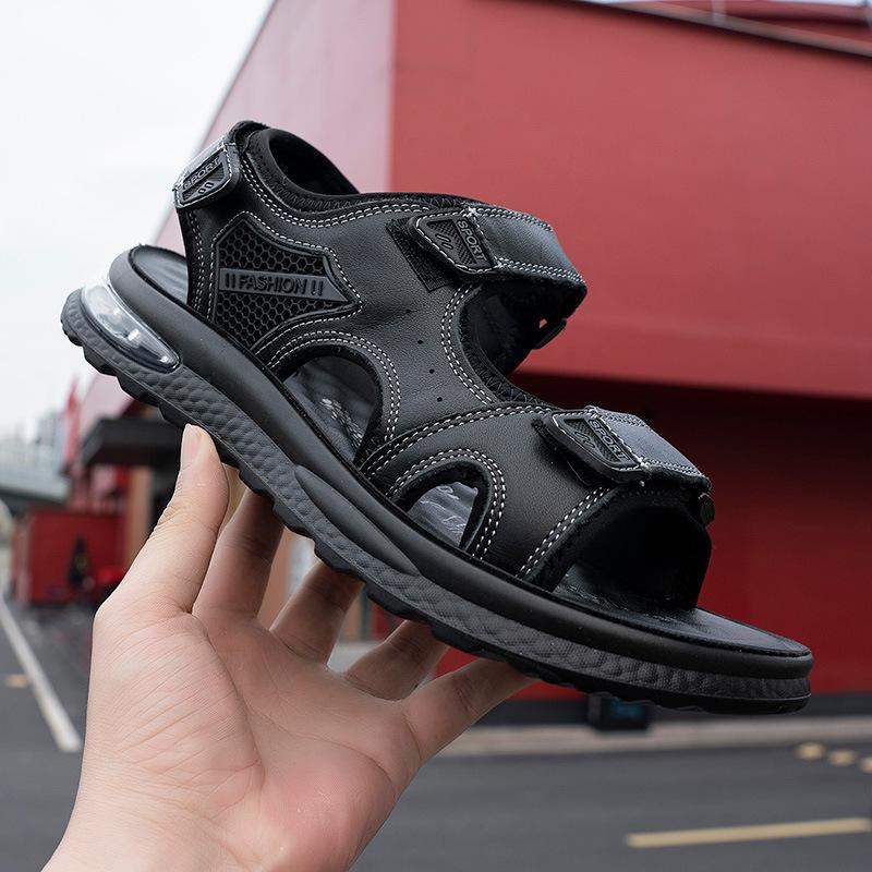 Men's Shoes 2025 Summer Breathable Soft-soled Open-toed Beach Shoes Air Cushion Non-slip Outdoor Sports and Leisure Height-increasing Sandals