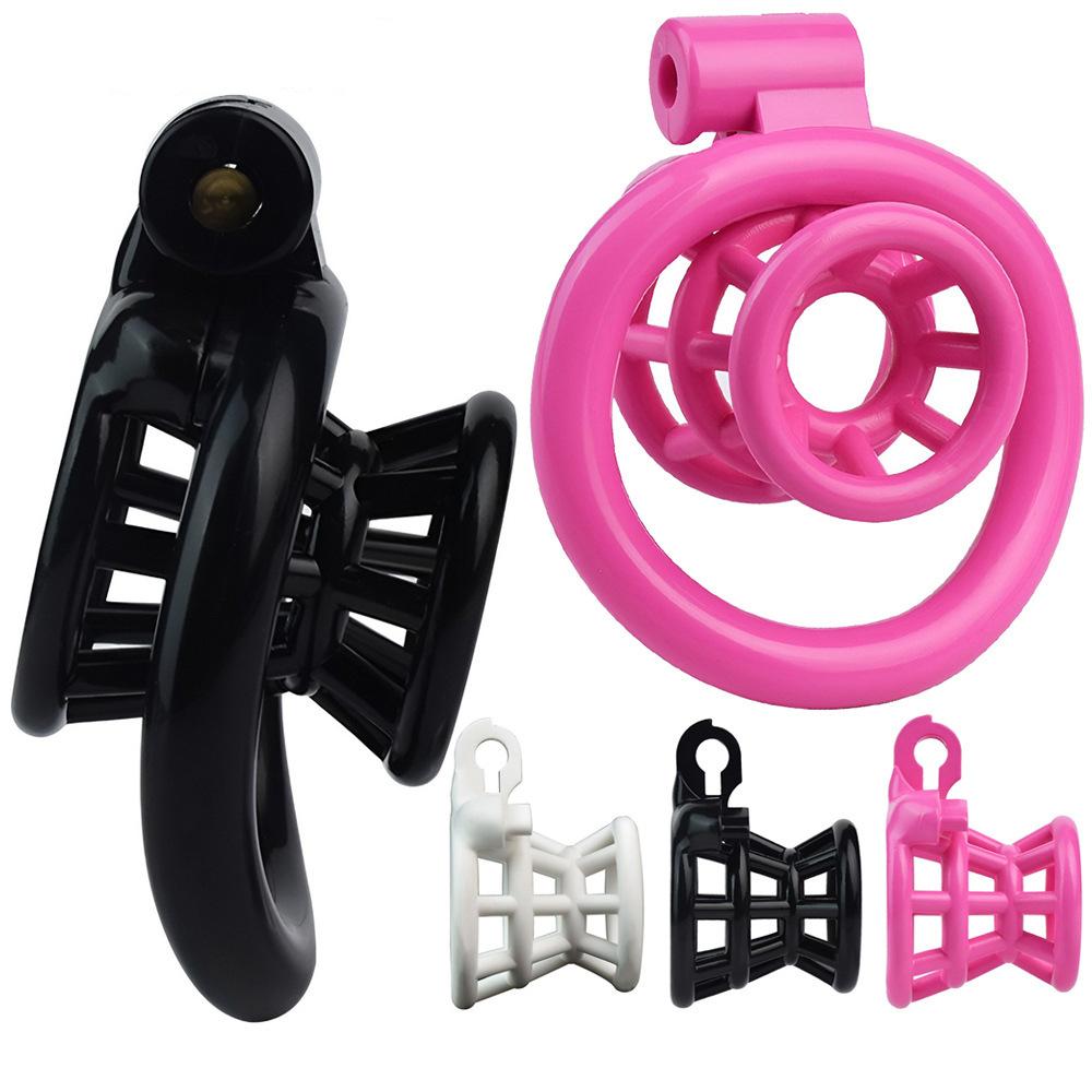 Men's Resin Chastity Lock 3D Penis Cage Colorful Wearable CB Lock Gay Cock Ring BDSM Cuckold Chastity Belt