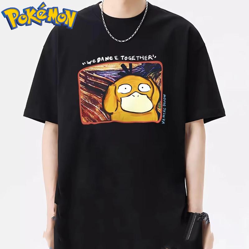 2025 Summer New Pokémon Handheld Game Cartoon Print T-shirt Men's and Women's Y2K Harajuku Loose Casual Short-sleeved Top